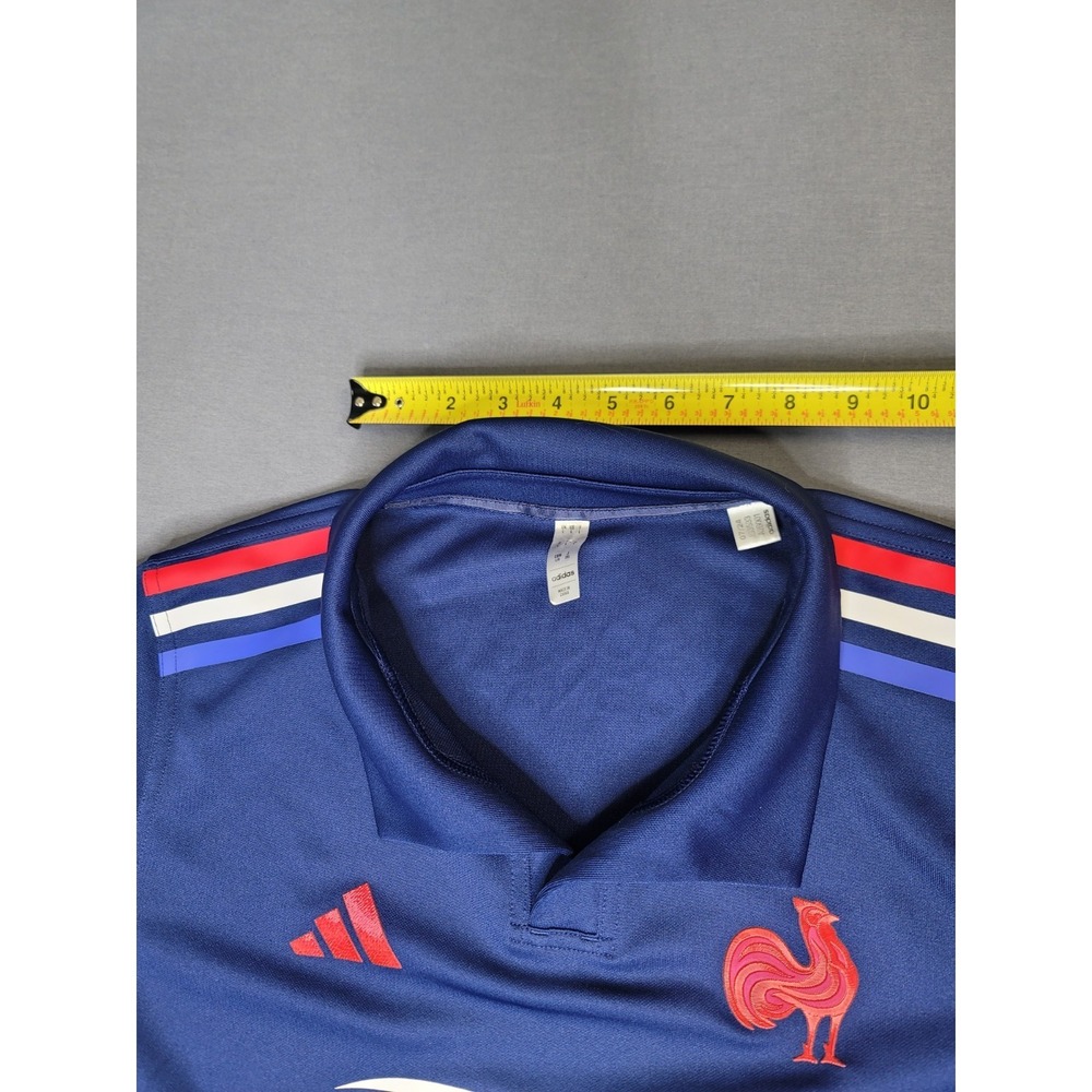 Adidas France Rugby Jersey Mens Large Blue Altrad Polo Shirt - Picture 6 of 10